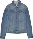 Fat Face Womens Denim Jacket Uk 8 Small Blue Cotton Sj09