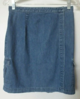 Saia jeans Marsh Landing Petites envoltório frontal feminina tamanho 10P - Imagem 1 de 4