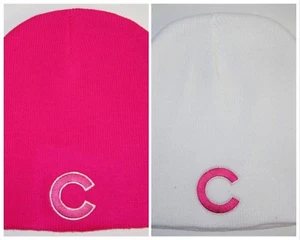 Gorro Chicago Cubs ~ GORRA ~ SOMBRERO ~ PARCHE/LOGOTIPO MLB CLÁSICO ~ Blanco/Rosa intenso ~NUEVO - Imagen 1 de 3