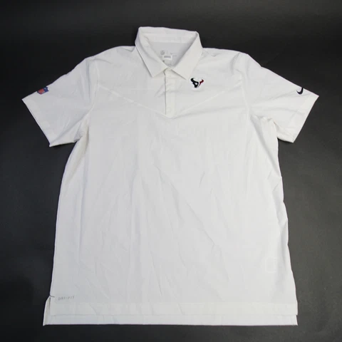 Houston Texans Nike NFL On Field Apparel Dri-Fit Polo Men's White Used Cover