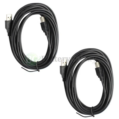 2x 15FT 15' 15 FT FEET USB 2.0 A TO B HIGH SPEED PRINTER CABLE CORD 800+SOLD - Image 1 of 4