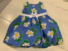 Pudding à la prune bleu fleur bébé casse/robe sans manches taille 24 mois ~ USA