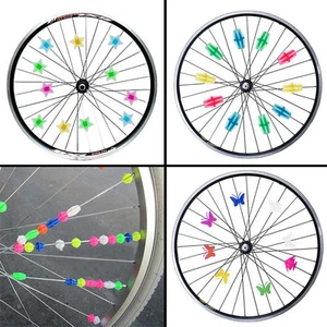 36pcs Kid Bike Bicycle Wheel Plastic Spoke Bead Children Clip Colored Decoration - Picture 1 of 13