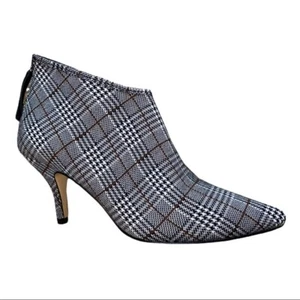 All Black Urban Fab Black & White Plaid Ankle Bootie Size 9.5M New - Picture 1 of 7