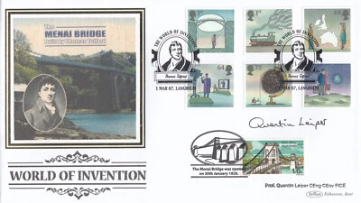 QUENTIN LEIPER SIGNED World of Invention GB Benham FDC  Langholm 2008 (105876) - Image 1 of 4