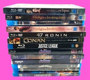 Lot of 13 Blu-Ray/DVD Movie Bundle Marvel Twilight Tomb Raider Conan & More - Picture 1 of 9