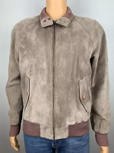 Giacca bomber VINTAGE Abercrombie & Fitch in pelle scamosciata A-1 da uomo media - Foto 1 di 9