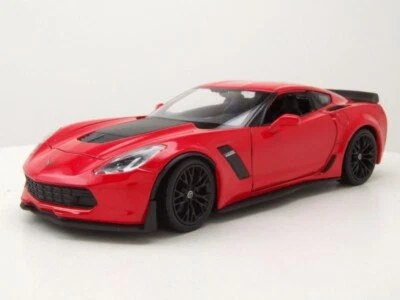 Chevrolet Corvette Z06 2017 Rouge Modèle Auto 1:24 Welly - Photo 1/4