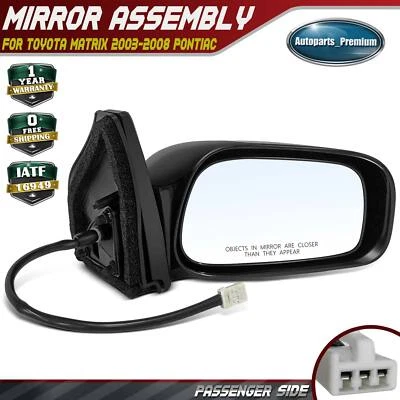Espejo retrovisor eléctrico negro lado derecho pasajero para Toyota Matrix 2003-2008 Pontiac Vibe Foto 1 de 4