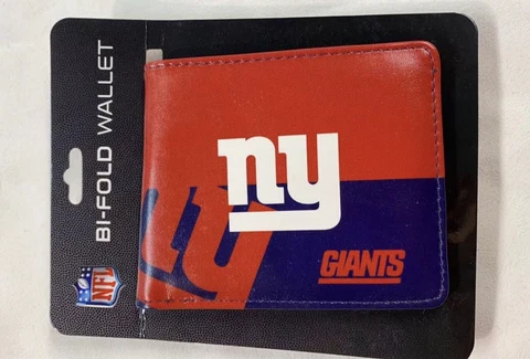 Brand New NFL New York Giants Men Women Synthetic Leather Bi-Fold Wallet Cover