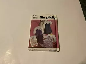 Simplicity Heirloom pattern #7591 girls jumper, top & jumpsuit 2-4 UNCUT - Picture 1 of 1
