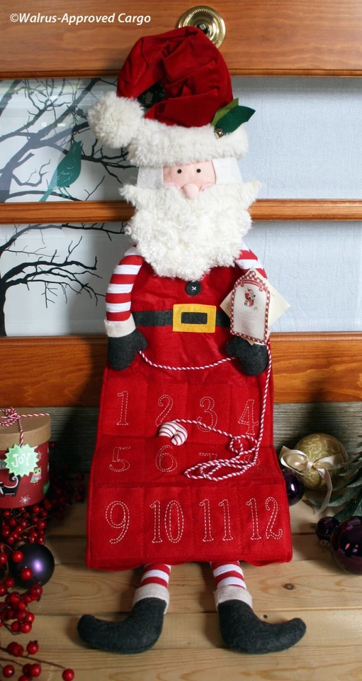 POTTERY BARN SKINNY SANTA ADVENT CALENDAR -NWT- WHEN YOU REALLY LONG FOR XMAS! - Image 1 of 4