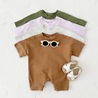 Newborn Summer Rompers Casual Boy Girl Clothes Solid Short Sleeve Baby Bodysuit