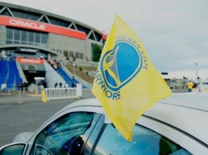 NUOVO Golden State Warriors Auto Bandiera Banner Palo Doppio Lato Game Day NBA - Foto 1 di 2