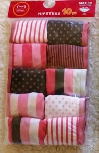Maidenform Girls Hipsters 10 Pack, Different Colors, Sizes, 6 & 12  - New - Picture 1 of 3