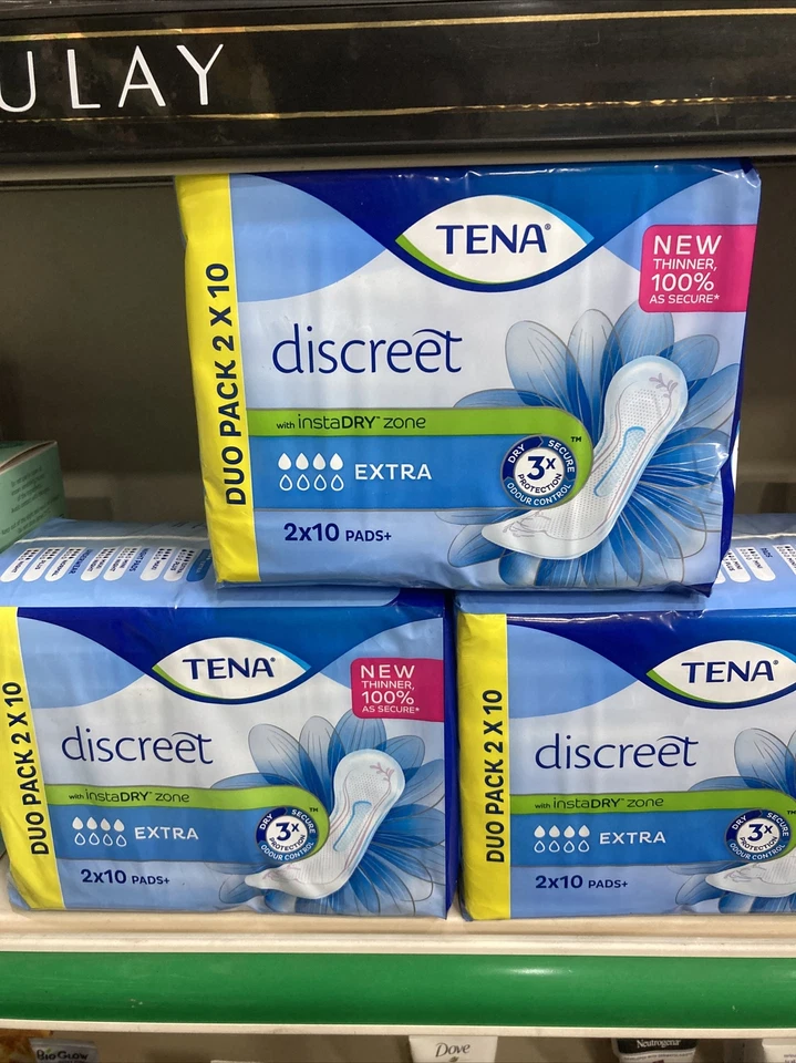 Tena Lady Discreet Extra Pads 3 Duo Packungen à 20 (insgesamt 60 Pads) - Bild 1 von 1