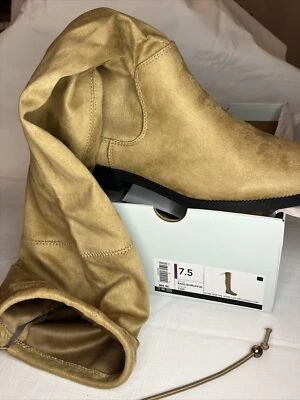 Sonoma Tan Thigh High Boots 7.5 NEW Slip On Tie Back size Women’s - Image 1 of 3