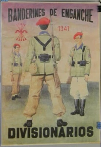 JK730 SPAIN ESPAÑA POSTER 42x29 cm. WWI 1941 SOLDIER. BANDERINES DE ENGANCHE. - Picture 1 of 1