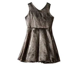 New Marciano Kids Metallic Woven Holiday Dress Gold Girls Sz MD 10 -12 kids - Picture 1 of 2