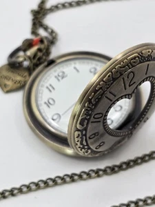 Relojes de Bolsillo de Cuarzo en Forma de Corazón Amor Bronce Antiguo, Reloj Colgante. - Imagen 1 de 18