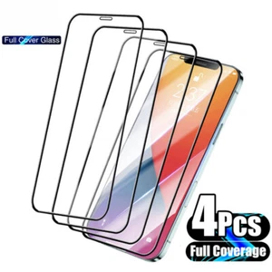 4 Packs Film Tempered Glass Screen Protector For iPhone 15 Pro Max 14 13 12 - Picture 1 of 11