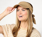San Diego Hat Co. Garden Chic Visor with Ribbon Tie Back Hat Camel One Size New