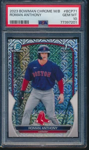 PSA 10 ROMAN ANTHONY 1st 2023 Bowman Chrome Mega Box Mojo Refractor RC GEM MINT - Picture 1 of 3