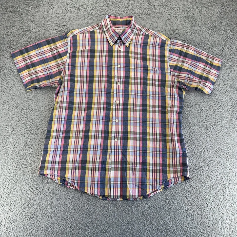 Brooks Brothers Shirt Mens Large Multicolor Madras Plaid 346 Button Down Preppy - Image 1 of 4