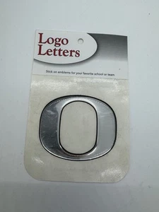 NEW Oregon Ducks Chrome Auto Emblem 3x2.5” Silver Car Truck Decal NCAA Logo - Picture 1 of 9