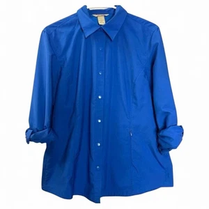 Duluth Trading Co Performance Button Down Shirt Coolplus Royal Blue Size Large - Picture 1 of 7