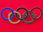 ANTIQUE AUTHENTIC 1936 OLYMPICS GAMES OFFICIAL VISITORS BADGE.