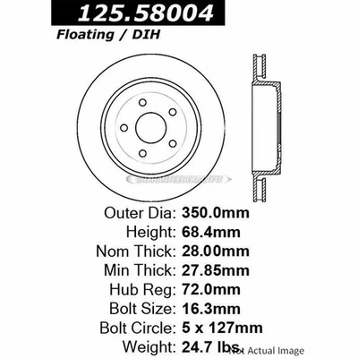 Centric Rear Brake Rotor Disc For Jeep Grand Cherokee 2006-2010 - Imagem 1 de 2