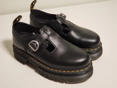 Dr. Martens Audrick Nappa Lux Platform Mary Jane Shoes Black Leather Womens Sz 9 - Image 1 of 4