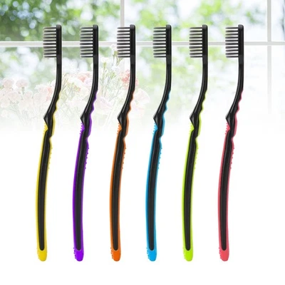  6 Pcs Spazzolini Morbidi Kit Spazzolino Da Viaggio Portatili Spazzola Dente - Immagine 1 di 4