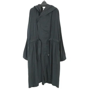Jan Jan Van Essche Paper Cotton Hooded Coat Black M Used - Picture 1 of 7