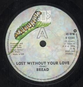 Bread Lost Without Your Love 7" vinyl UK Elektra 1976 B/w change of heart K12241 - Image 1 of 1