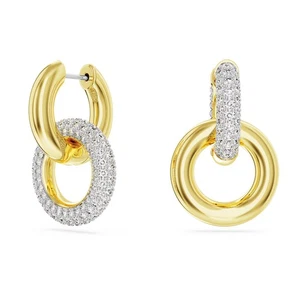 Pendientes de aro Swarovski Dextera, asimétricos, lazo, blanco, tono dorado 5668818 - Imagen 1 de 6