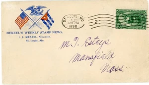 1c TRANS~MISS ISSUE-Sc#285-SPANISH AMERICAN WAR PATRIOTIC-ST LOUIS MO-JAN/25/189 - Picture 1 of 2