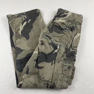 Quicksilver Cargo Camo Pants Boys 26 Cotton Straight Leg Green Black - Picture 1 of 11