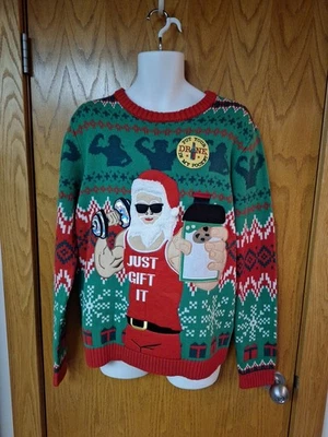 Suéter de Navidad grande feo de Blizzard Bay para hombre "Solo regálalo" bolsillo en el pecho NUEVO  Foto 1 de 4