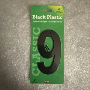 #9 Zahl klassisch schwarz Kunststoff 4" Maßzahl für Ihr Zuhause - Bild 1 von 2