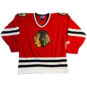 Vintage Starter Chicago Blackhawks Jersey Embroidered NHL Hockey Men’s Size L - Picture 1 of 11