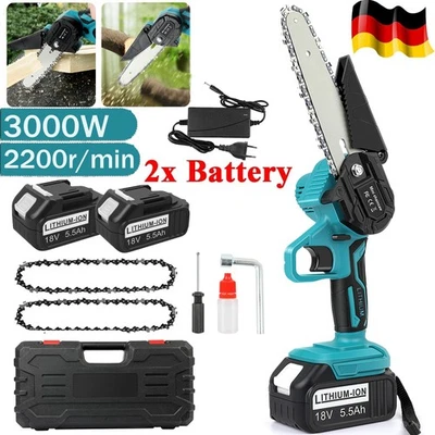 6 Zoll Mini Akku Kettensäge Motorkettensäge Einhandsäge Handkettensäge mit Koffe - Bild 1 von 4