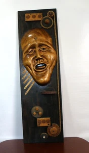 Vtg Outsider Assemblage Surrealism Psychological Steampunk Wooden Wall Folk Art - Picture 1 of 13