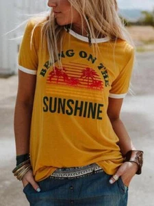 Vintage Summer Sunshine Coconut Tree T-Shirt: Tropical Vibes - Picture 1 of 3