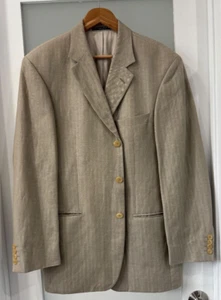 Hugo Boss Linen Sport Coat Men 40R Tan - Picture 1 of 4