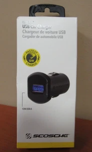 Scosche Revolt USB Car Charger 12W Fastest Charger Low Profile Black Single Port - Picture 1 of 3