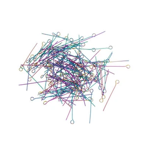 Pasadores de ojo de acero inoxidable galvanizado arco iris - 30 mm - 50 piezas - PIN027 - Imagen 1 de 3