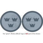 SCHWEDEN Schwedisch Luftwaffe Flugzeug LowVis Kokarde 75mm Aufkleber x2 Stickers