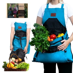 Gardening Apron With Pockets For Women & Men Garden Apron 7 Pockets & Internal D - Picture 1 of 6
